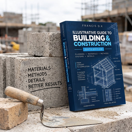 Building Construction Illustrated on concrete blocks at a masonry site